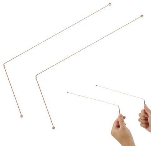 Baguette de Sourcier en Cuivre pur à 99,9% 2pcs, Idéale pour Recherche D'eau, Chasse au Trésor Localisation D'objets Enfouis, Baguette Divinatoire de Haute Qualité pour Travail Énergétique Géomancie