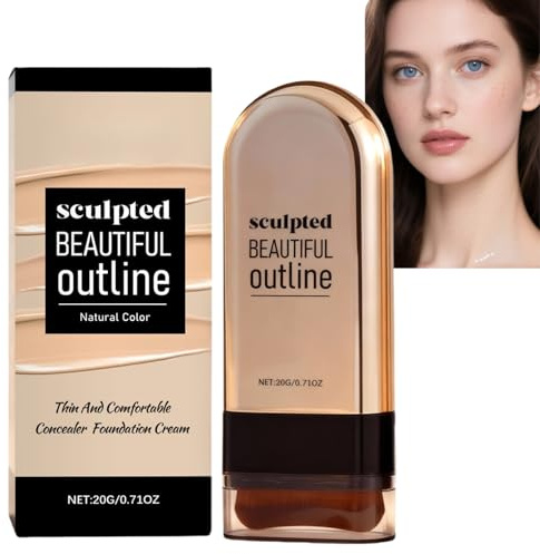 2 in 1 Dual-Ended Foundation Concealer Stick mit Pinsel, langanhaltende volle Deckkraft, wasserfestes Contour Make-up, mattes Finish für Augenringe, Unreinheiten & alle Hauttöne, natürlich (1pcs)