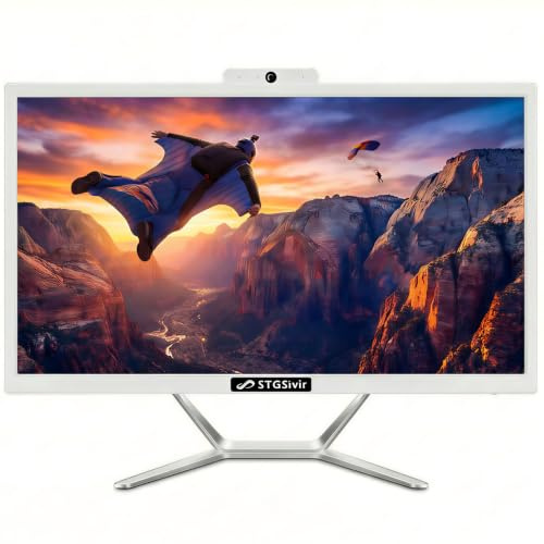 STGsivir All in One PC, 21.5 FHD Display, Core i5, 16G RAM, 512G SSD | All in One Desktop Computer, WiFi, BT 5.0, Webcam, Win11 Pro, White, AIO for Home & Office