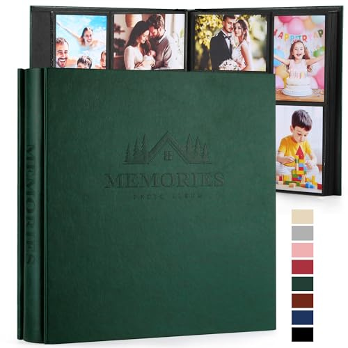 DazSpirit Photo Album 4x6 600 Pockets, Extra Large Capacity Faux Leather Cover with Exquisite Embossed Pattern, Classic Slip in Pages Memory Book for Wedding Anniversary Baby Family, Easy Organization