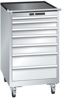 kaiserkraft | ESD-Schubladenschrank mobil | BxTxH 564 x 725 x 990 mm | 7 Schubladen | 1 x 50/2 x 75/2 x 100/2 x 150 mm | lichtgrau