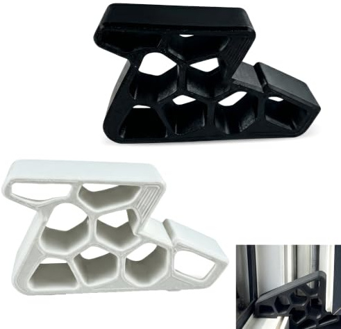 MIGIFTDY 2 Pcs Black & White Door Stop, Non-Slip Door Stopper, Floor & Wall Mount Design, Universal for Wooden, Glass and Sliding Doors