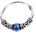 NKlaus Einzel 925 STERLING SILBER Keltische Bali Creole Larissa blauer Kugel 14mm 7074