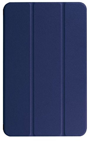 SATURCASE Case for Samsung Galaxy Tab A 10.1 (2016) SM-T580 T585, PU Leather Flip Folding Folio Stand Protective Tablet Cover (Dark Blue)