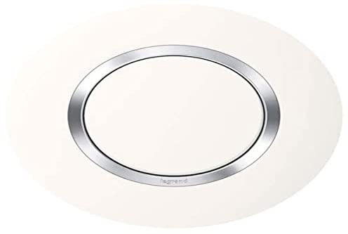 Legrand - Plaque de finition ronde dooxie 1 poste finition blanc mat avec bague effet chrome