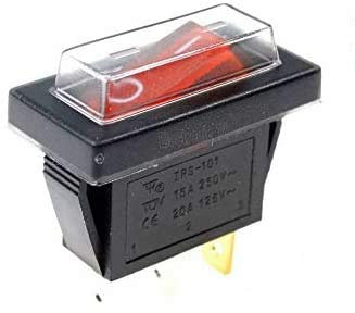 Interruttore a bilanciere a 3 poli, illuminato a 230 V, 15 A, con copertura impermeabile (5)