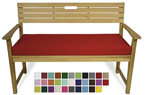 Rollmayer Bankkissen Bankauflage Sitzkissen Bankpolster Auflage für Bänke in Haus und Garten Kollektion Vivid, 1 Stück (Rot 12, 140x40x8cm)
