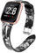 UKCOCO Kompatibel für Armband - Leder Ersatzarmband Schnellverschluss Armband Verstellbares Armband Kompatibel mit Smart Watch (Graue Blumen)