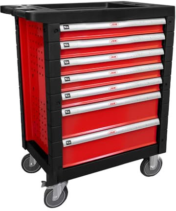 Werkzeugwagen mit 7 Schubladen, rot – leer