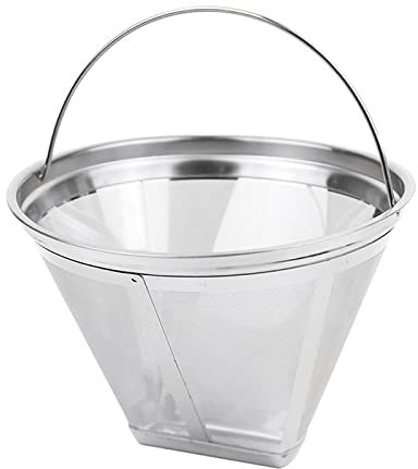 Kaffeefilter, wiederverwendbar, 4 kegelförmige Edelstahl-Kaffeefilter, kompatibel mit allen 12-Tassen-Kaffeemaschinen, wie Hamilton, Beach Brewer, Siemens, Donlim Dl-Kf800