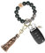 flintronic Bracelet Porte Clés en Silicone, Porte Clef Femme avec Pampilles et Perles Rondes en Silicone, Porte Clés de Voiture élastique en Silicone Perlé pour Femmes et Filles