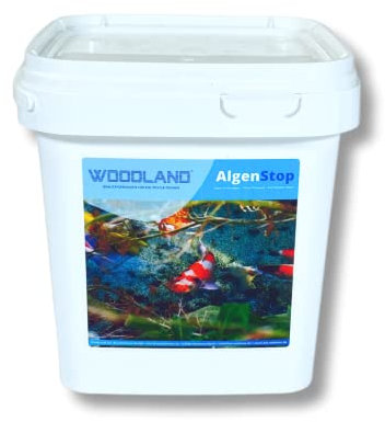 Woodland® Algenstop, Algenvernichter Teich Made in Germany, Fadenalgenvernichter zur phosphatfreien Teichreinigung, Mittel gegen Faden-Algen im Fischteich, Teich-Algenentferner (5 kg)