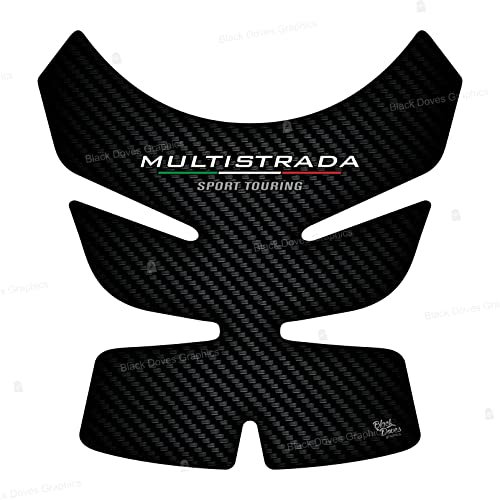 Adesivo 3d Protezione serbatoio compatibile con/sostitutivo per DUCATI MULTISTRADA 950 1200 1260 2015-2020 Tank Pad (Carbone)