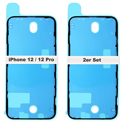 IS-TECK 2er Set Ersatz iPhone 12 Pro Kleber Für Display und Gehäuse Rahmen Dichtung Sticker LCD Wasserdichtung Folie