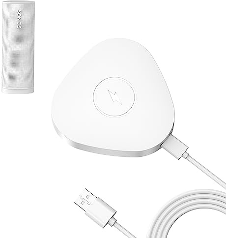 Rounkin Kabelloses Ladegerät, kompatibel mit Sonos Roam Gen 2./1. Magnetische Ladestation, Ladestation für tragbaren Bluetooth-Lautsprecher für Sonos Roam SL (weiß)