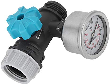 Hztyyier Valvola di Regolazione Pressione Acqua G3/4, Regolatore Idraulico con Manometro per Irrigazione Giardino e Serra