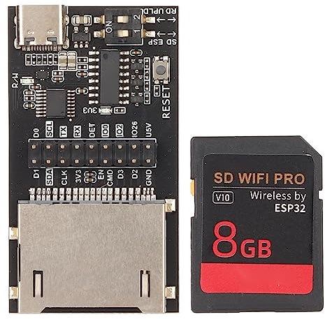 ciciglow SD WiFi PRO-Übertragungsmodul, ESP32-Chip 8 GB Hochgeschwindigkeitsspeicher Drahtloses Cloud-Übertragungsmodul Eingebauter USB-C-Anschluss für Prus für MK3S + Vorn 3D-Druckerteile