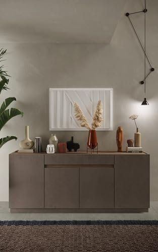 möbelando Sideboard >Fiola< in Bronzo/Mercure Holzstruktur Nachbildung