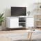 TJROO Meuble TV blanc brillant 104 x 35 x 50 cm en bois multicouche y fer console TV mobile TV meuble TV TV meuble bas avec portes