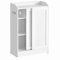 VASAGLE Armario de Baño, Ahorra Espacio, Compartimento Papel Higiénico y Escobilla, Puertas Correderas, Estantes Ajustables, Lado Inodoro, 20 x 60 x 80 cm, Blanco Nube BBC752W01