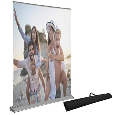 HEALBYBLE Foldable Movie Screen, 70 110 120 Inch Roll-Up Projector Screen Floor Standing 16:9 8K/4K HD Portable Home Cinema for Indoor Outdoor Projection Wide Viewing Angle HD(120 inch)