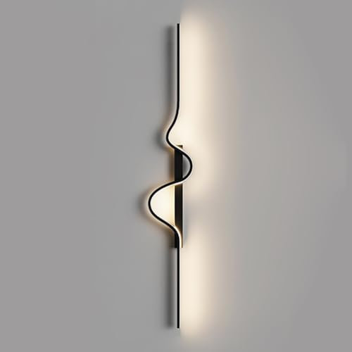 Jadssox Nordic Wave Wandleuchte LED Schwarz Wandleuchte Lineare Wandleuchten Wandbeleuchtung Innen, Wohnzimmer Wandleuchten Minimalistische Lange Wandfluterlampen für Schlafzimmer Flur Restaurant