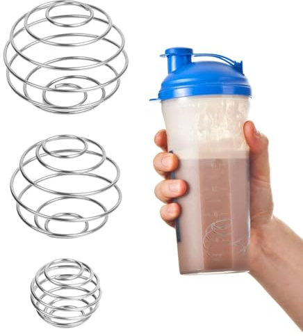 3 Stück Edelstahl Shaker Kugel,Shaker Mit Kugel,Shaker Ball Kugel Protein Mixer,Sport Fitness Shaker Eiweiß,Frühling Kugeltyp Blender,Metall Flaschenmischer für Protein Blended Getränke