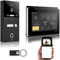 GVS - IP Video Türsprechanlage mit Türöffner, Fingerprint & RFID, HD Kamera, 2X 7 Zoll Monitor & App - Smarte Video Türklingel mit Kamera & Gegensprechanlage für 1 Familienhaus (AVS5285A)