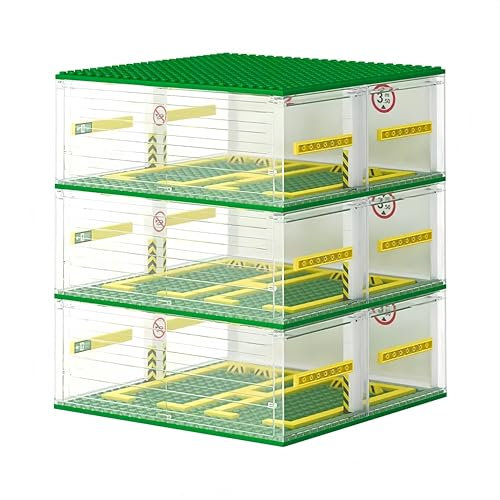 Siellmy Garage a 3 strati per auto Speed Champions, parcheggio, mattoncini da costruzione, vetrina, parcheggio, compatibile con mattoncini auto sportive (senza auto)