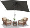Daromigo Sonnenschirm Rechteckig 300 x 200 cm Grau mit Kurbel | Ampelschirm Sonnenschutz UV50+, 30° knickbar, Gartenschirm Terrassenschirm wasserdicht für Garten, ohne Ständer