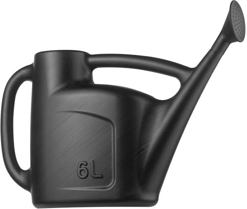 Hardys 6L Black Rose Watering Can - Outdoor & Indoor Watering Can with Detachable Sprinkler Rose Head, Long Spout Water Can for Houseplant & Garden Plants