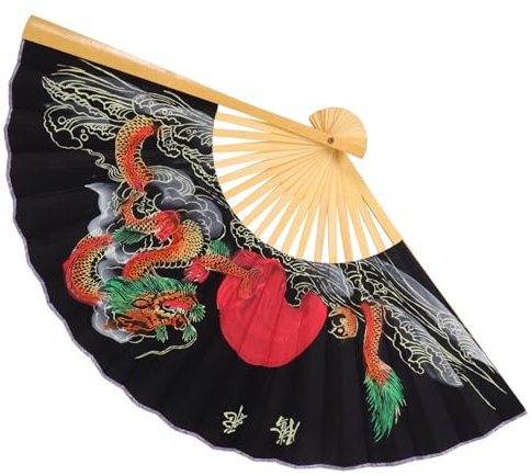 CLISPEED décoration grand éventail pendaison ancien art Noir éventail chinois pliable ventilateurs pliants décoratifs ventilateur pliant tenture murale fans de papier suspendu bambou