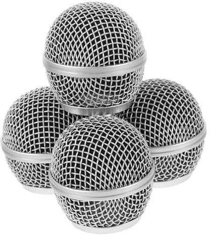BESPORTBLE 4Pcs Mesh Microphone Grille Replacement Heads Sleek Design for Professional Audio Use Durable Mic Ball Head