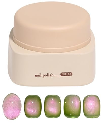 Nail Polish Gel - Glass Beads Guava Cat's Eye Gel Nail Polish 6 ml Manicure Accessories For Beginners Travel