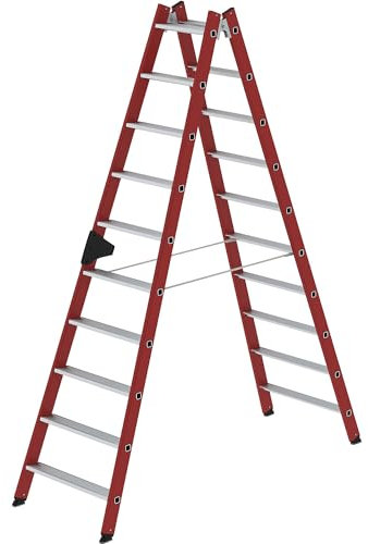 Günzburger Kunststoff-Stehleiter 2x10 Stufen - Leiter beidseitig begehbar