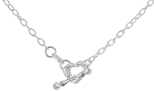 Tuscany Silver Women's Sterling Silver Open Heart T-Bar Necklace of 44.5cm/17.5