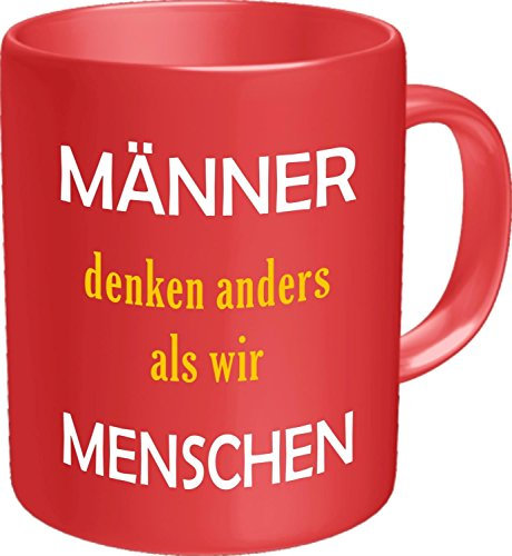 Rahmenlos® Kaffeebecher - Männer denken anders als Menschen - Fun Tasse