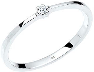 Elli DIAMONDS Ring Damen Verlobungsring mit Diamant in 925 Sterling Silber (0.015 ct.)