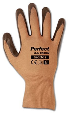 Arbeitshandschuhe 12 Paar Latexbeschichtung Gr. 9 braun Montagehandschuhe Gartenhandschuhe Arbeitsbekleidung Sicherheitshandschuhe Schutzhandschuhe