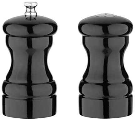 Olympia Ensemble salière et poivrière en bois Noir 100 x 50 mm