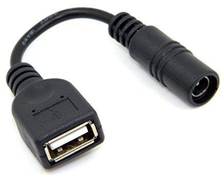 JSER Cavo adattatore da 5 V USB femmina a jack di alimentazione CC, 5,5 x 2,1 mm, compatibile con telefoni cellulari, tablet e luci