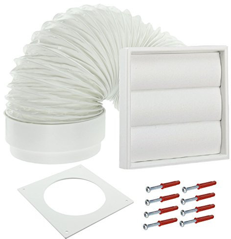 SPARES2GO Exterior Wall Venting Kit Compatible with Miele Tumble Dryers (White, 4 / 102mm)