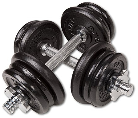 C.P. Sports Gusseisen und Kunststoff Kurzhantel 10kg, 15kg, 20kg, 30kg Kurzhantel, Hanteln Kurzhantel Set Hantelstangen inkl. Hantelscheiben (2 x 10kg Guss Set)