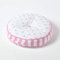 Homescapes Kinder Sitzkissen rund 100% Baumwolle mit Polyester Füllung weiß und rosa Herzen Ø 43 cm