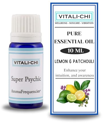 Vitali-Chi Super Psychic Pure Essential Oil - 10ml | with Lemon & Patchouli | for Diffusers, Aromatherapy, Skin Care, Massage & Bath Oil