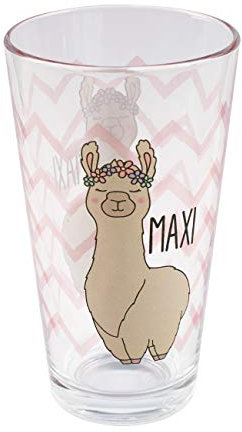 Herz & Heim® Trinkglas mit Namen - Geburtstags-Geschenkidee (Lama)