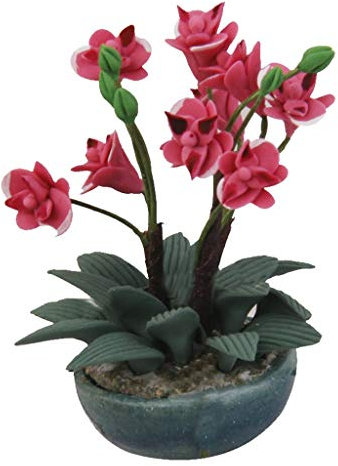 Inzopo Dollhouse Miniature Clay Orchid Flower Plant