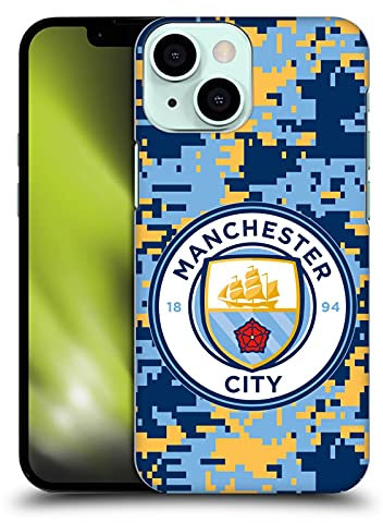 Head Case Designs Officially Licensed Manchester City Man City FC Brick Club Digital Camouflage Hard Back Case Compatible With Apple iPhone 13 Mini