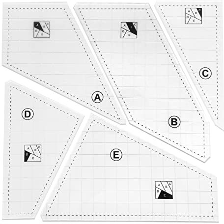 Quilt-Lineale und Vorlagen, 5 Stück, kreative Quilt-Schneidschablone, Quilt-Vorlagen, Acryl zum Schneiden von Mustern, Quilt-Lineal-Set, Quiltzubehör für Nähmaschinen-Schneidematten, Kunst und