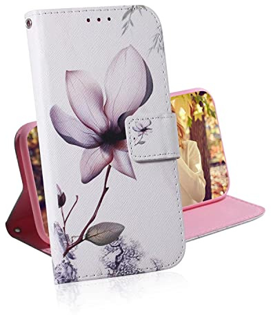 TIANCI Hülle für Huawei P20 lite, Tierbild Brieftasche Schutzhülle, Kartenschlitz Magnetknopf Stoßfeste Handyhülle für Huawei P20 lite Hülle PU Leder, Magnolie
